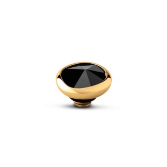 Steentje twisted Cloud stone Black 7 mm goud TMC4 - Melano