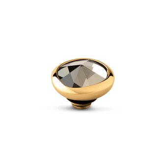 Steentje twisted Cloud stone Champagne 9 mm goud TMC4 - Melano