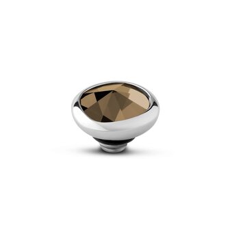 Steentje twisted Cloud Coffee stone 9 mm zilver TMC4 - Melano