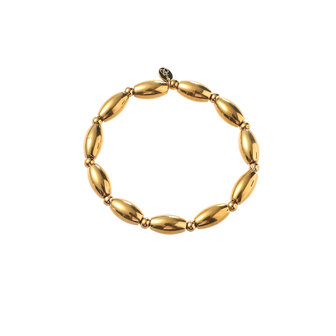 Armband B56010-2 Oval beads goud - Day&amp;Eve