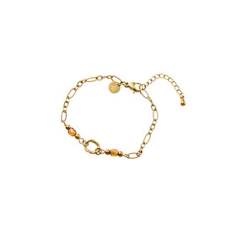 Armband B56325-2 Round and beads brown goud - Day&amp;Eve