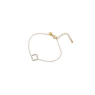 Armband B56396-2 Sparkly clover goud - Day&amp;Eve