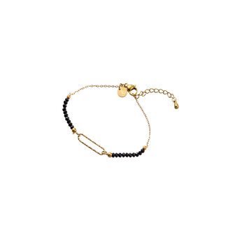 Armband B56315-1 Long oval black goud - Day&amp;Eve