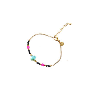 Armband B56326-3 clover stone mix goud - Day&amp;Eve