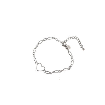 Armband B56048-1 Open heart zilver - Day&amp;Eve