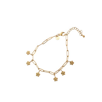 Armband B56036-2 Flower pendants goud - Day&amp;Eve