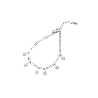 Armband B56036-1 Flower pendants zilver - Day&amp;Eve