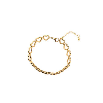 Armband B56415-2 Linked hearts goud - Day&amp;Eve