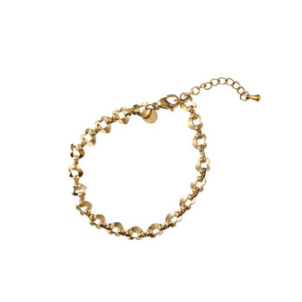Armband B56053-2 Flat hearts goud - Day&amp;Eve