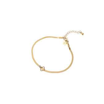 Armband B56402-2 Fine flat clover sparkle goud - Day&amp;Eve