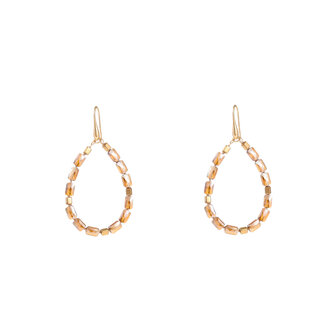 Oorbellen E55220-6 Big bead drop toffee goud - Day&amp;Eve