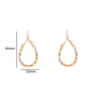 Oorbellen E55220-6 Big bead drop toffee goud - Day&amp;Eve