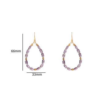 Oorbellen E55220-4 Big bead drop paars goud - Day&amp;Eve