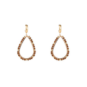 Oorbellen E55217-2  Open drop bruin goud - Day&amp;Eve