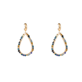Oorbellen E55217-5  Open drop blauw goud - Day&amp;Eve