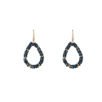 Oorbellen E55218-5 Drop dangle blauw goud - Day&amp;Eve