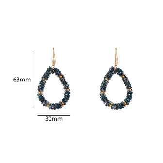 Oorbellen E55218-5 Drop dangle blauw goud - Day&amp;Eve