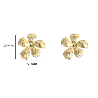 Oorbellen E55083-2 Big flower stud goud - Day&amp;Eve