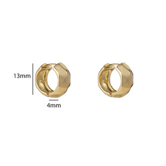 Oorbellen E55060-2 Small facet ring goud - Day&amp;Eve