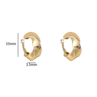 Oorbellen E55065-2 Big twisted hoop goud - Day&amp;Eve