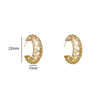 Oorbellen E55078-2 Open heart creole goud - Day&amp;Eve