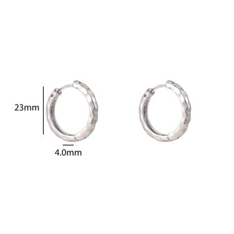 Oorbellen E55055-1 Natural hoop zilver - Day&amp;Eve