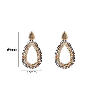Oorbellen E55207-1 Square beads drop bruin goud - Day&amp;Eve