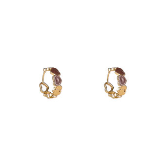 Oorbellen E55025-2 Heart ring bruin goud - Day&amp;Eve