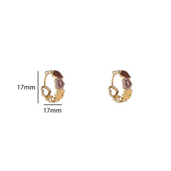 Oorbellen E55025-2 Heart ring bruin goud - Day&amp;Eve