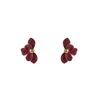 Oorbellen E55032-4 Half flower stud burgundy - Day&amp;Eve