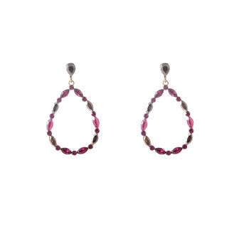 Oorbellen E55144-4 Open drop dangle fuchsia - Day&amp;Eve