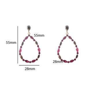 Oorbellen E55144-4 Open drop dangle fuchsia - Day&amp;Eve