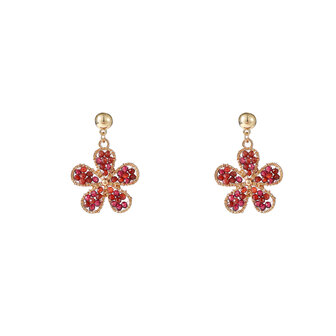 Oorbellen E55221-3 Flower dangle burgundy - Day&amp;Eve