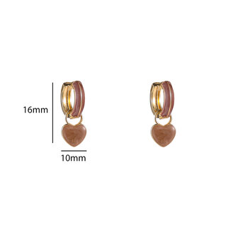 Oorbellen E55029-2 Heart hoop bruin - Day&amp;Eve