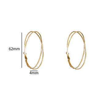 Oorbellen E56340-2 Fine double hoop goud - Day&amp;Eve
