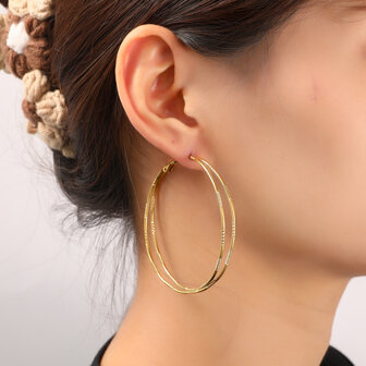 Oorbellen E56340-2 Fine double hoop goud - Day&amp;Eve
