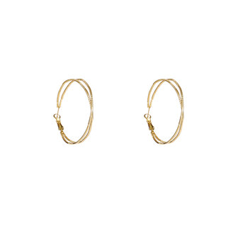 Oorbellen E56339-2 Fine double hoop goud - Day&amp;Eve