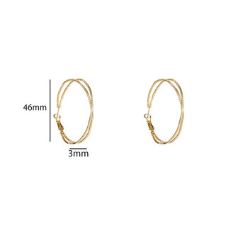 Oorbellen E56339-2 Fine double hoop goud - Day&amp;Eve