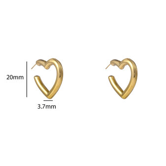 Oorbellen E56271-2 Hollow hearts hoop goud - Day&amp;Eve
