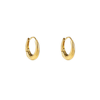 Oorbellen E56215-2 Medium striped drop creole goud - Day&amp;Eve