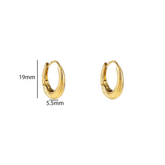 Oorbellen E56215-2 Medium striped drop creole goud - Day&amp;Eve