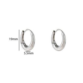 Oorbellen E56215-1 Medium striped drop creole zilver - Day&amp;Eve