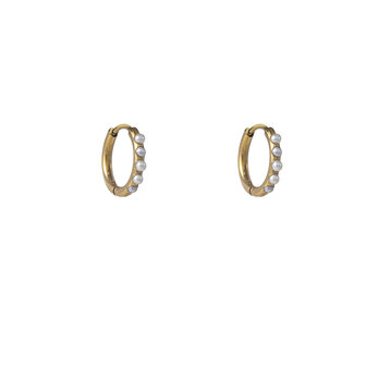 Oorbellen E56093-2 Pearl hoop goud - Day&amp;Eve