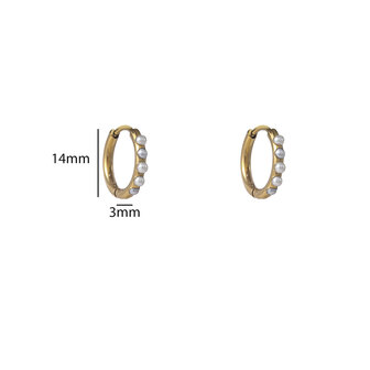 Oorbellen E56093-2 Pearl hoop goud - Day&amp;Eve