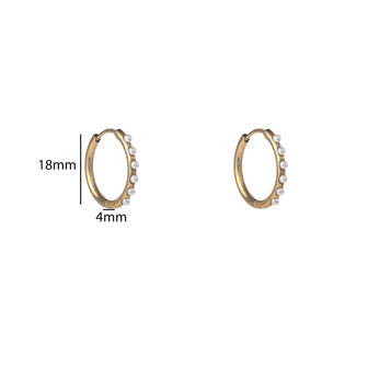 Oorbellen E56095-2 Pearl hoop goud - Day&amp;Eve