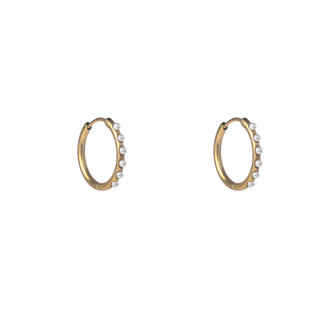 Oorbellen E56095-2 Pearl hoop goud - Day&amp;Eve