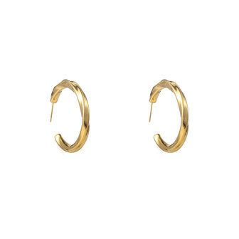 Oorbellen E56235-2 Twisted hollow hoop goud - Day&amp;Eve