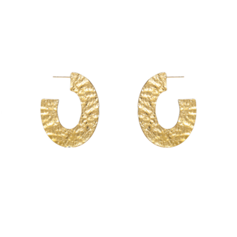 Oorbellen E56440-2 Big wavy flat oval goud - Day&amp;Eve
