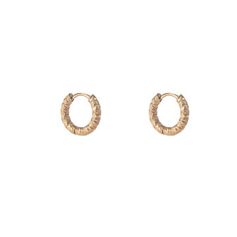 Oorbellen E56084-2 Hammered hoop goud - Day&amp;Eve