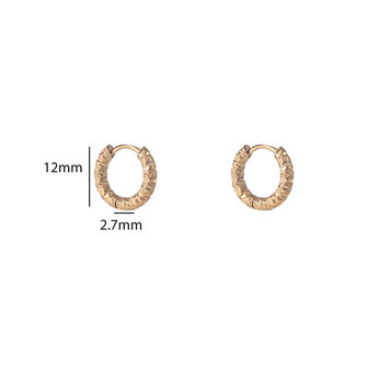 Oorbellen E56084-2 Hammered hoop goud - Day&amp;Eve
